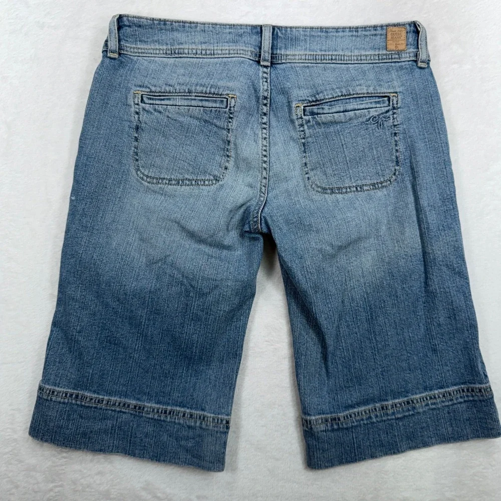 Guess Jeans 28 Bermuda Jorts Shorts Denim Grunge Stretch Cuffed Medium Wash Blue